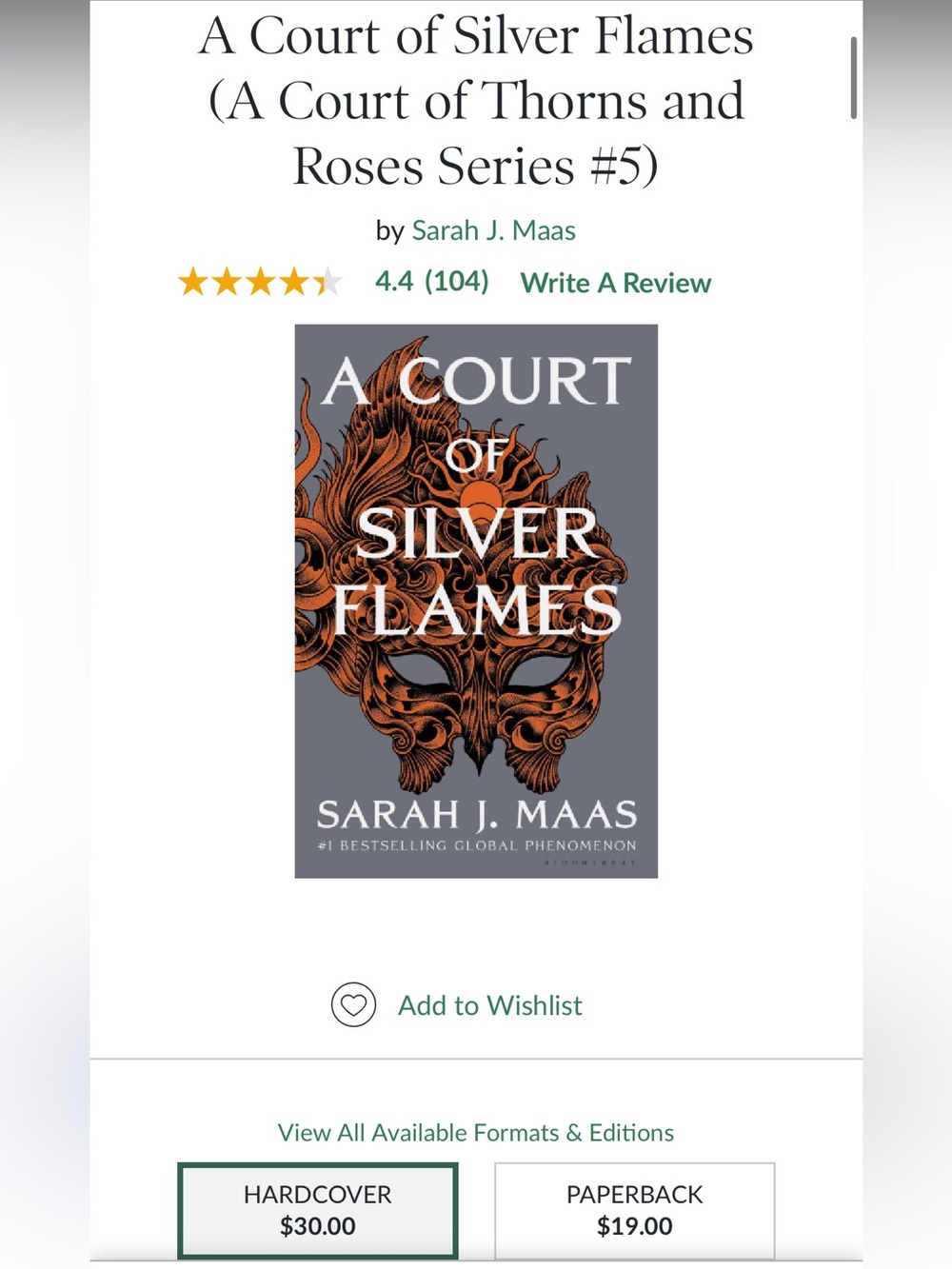 A Court of Silver Flames